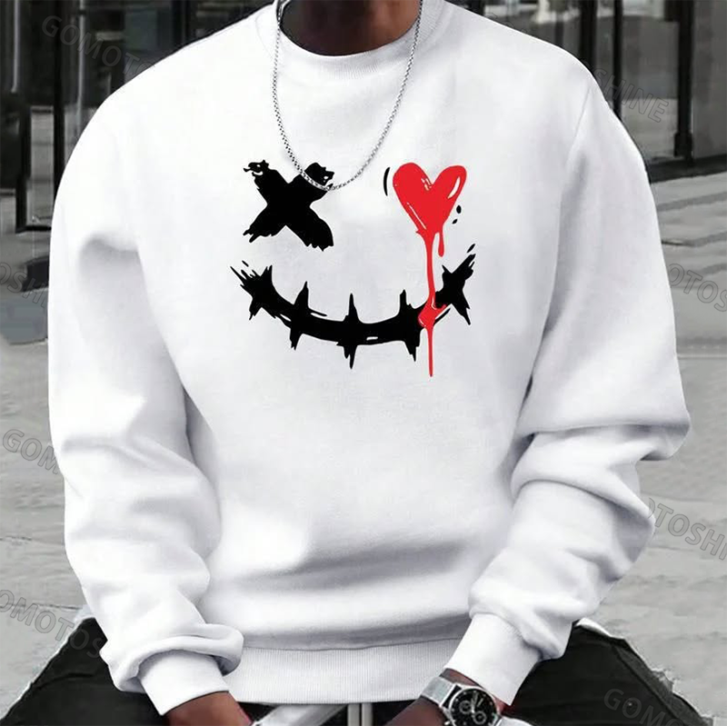 Evil Smile Emoji Print Men's Sweatshirt