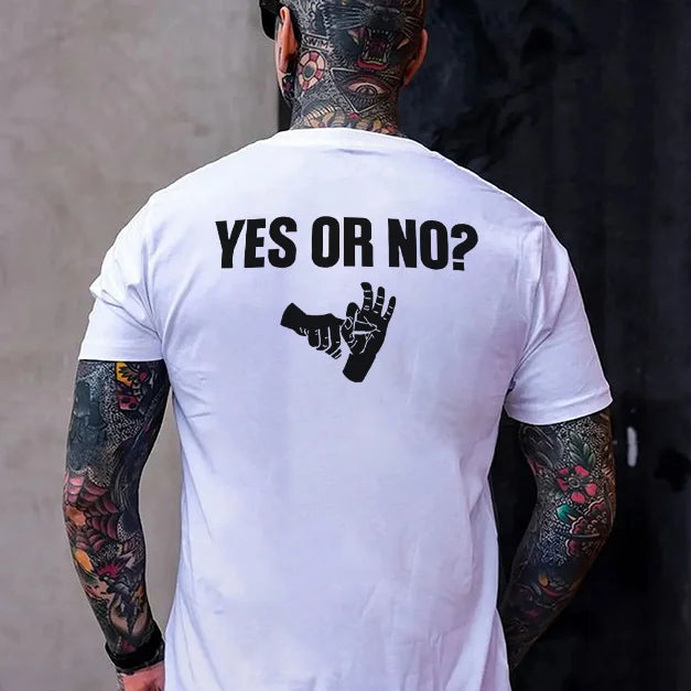 YES OR NO Unholy Hands Graphic Casual Black Print T-shirt