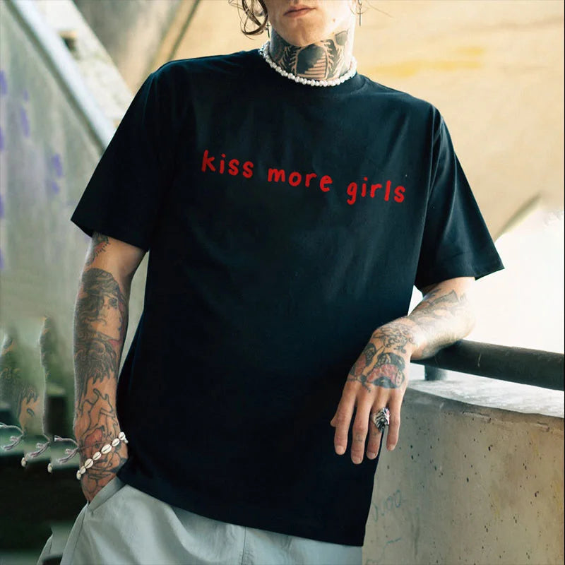 KISS MORE GIRL Print Men's T-shirt