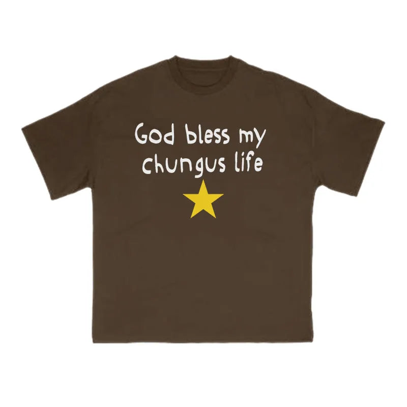 God Bless My Chungus Life Print T-shirt