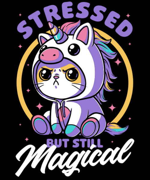 Stressed Cute Cat Unicorn by studiomootant