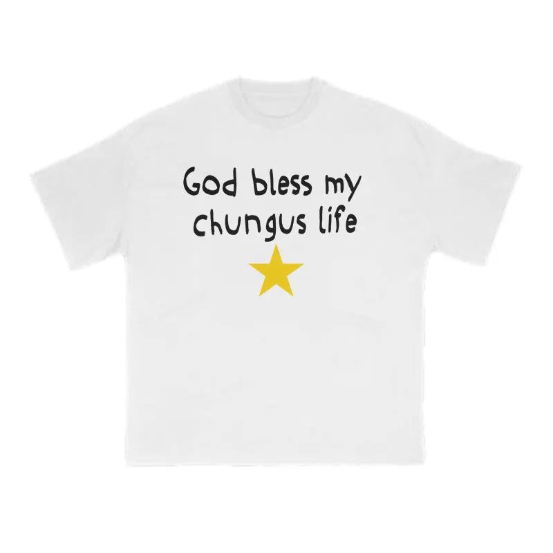God Bless My Chungus Life Print T-shirt
