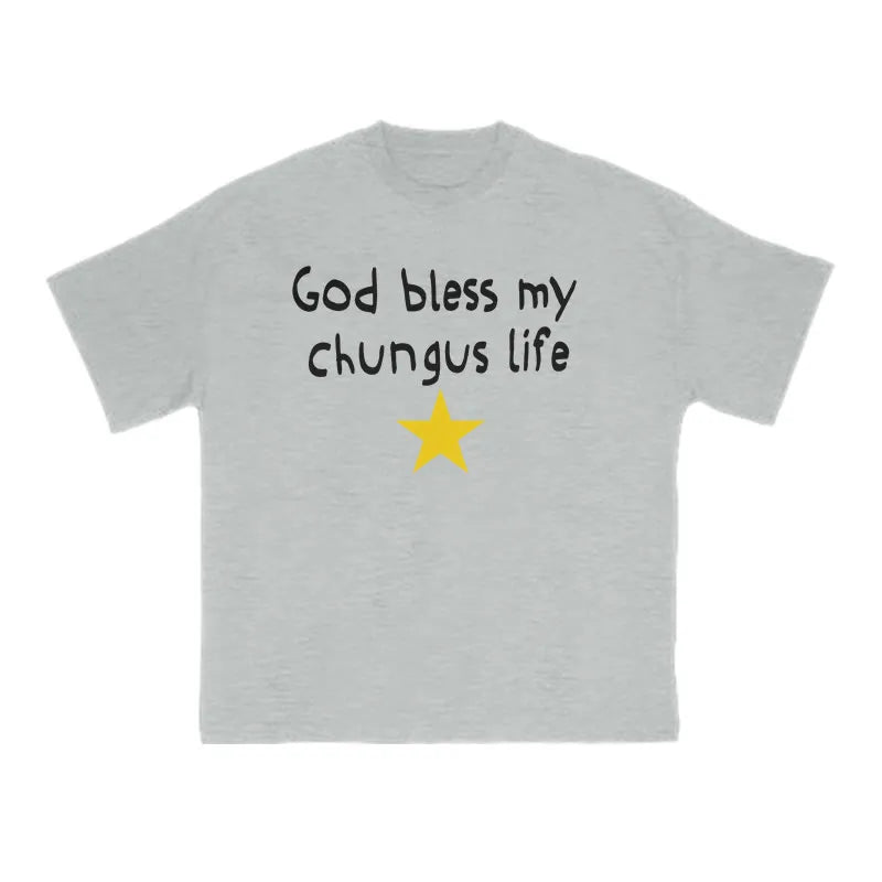God Bless My Chungus Life Print T-shirt