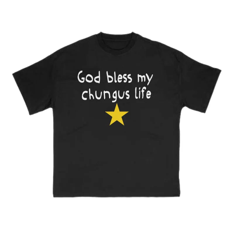 God Bless My Chungus Life Print T-shirt