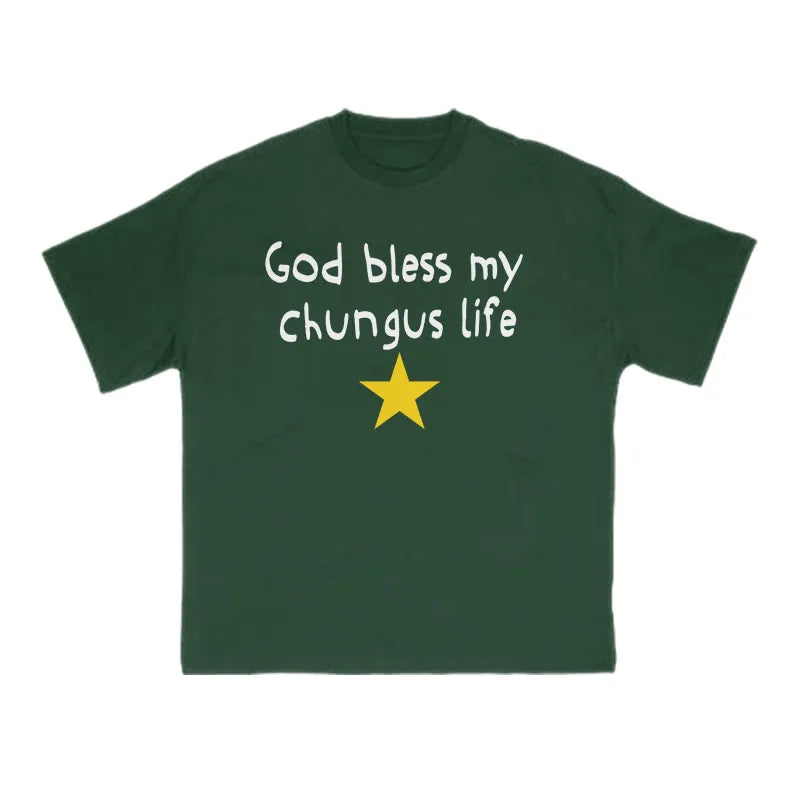 God Bless My Chungus Life Print T-shirt