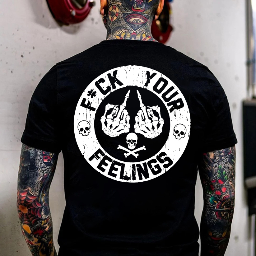 F*CK YOUR FEELINGS Bone Hand Print Men's T-Shirt