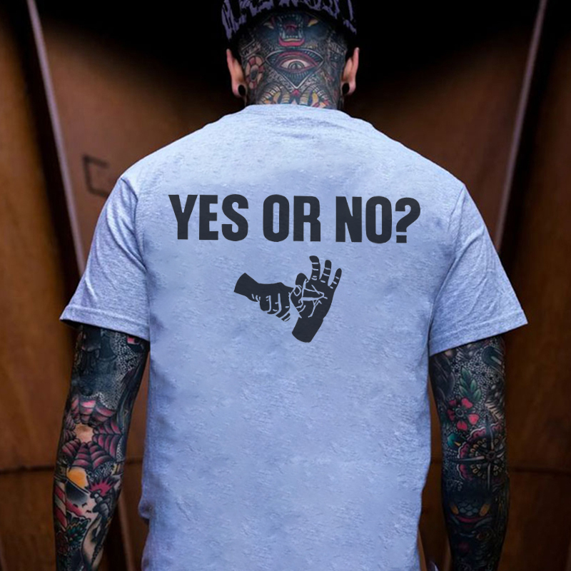 YES OR NO Unholy Hands Graphic Casual Black Print T-shirt