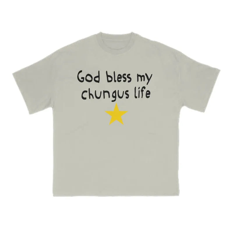 God Bless My Chungus Life Print T-shirt