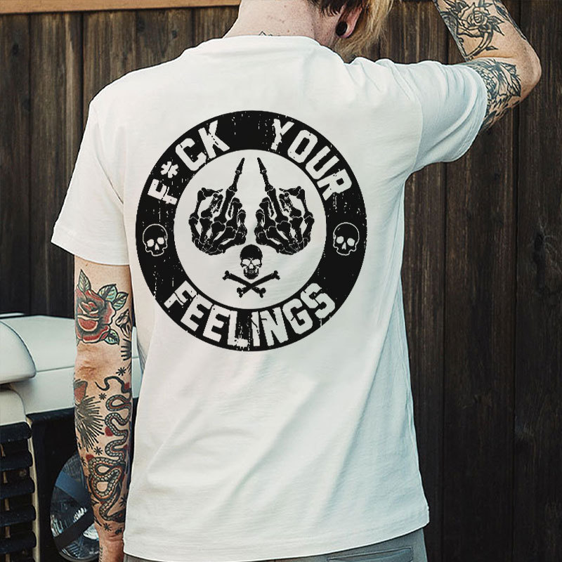 F*CK YOUR FEELINGS Bone Hand Print Men's T-Shirt