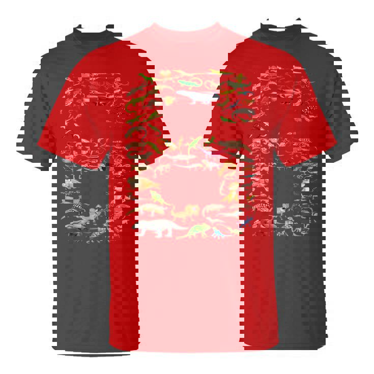 6 Years Old 6Th Birthday Lizards Reptiles Figures Number T-Shirt