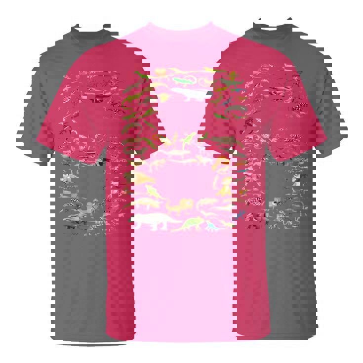 6 Years Old 6Th Birthday Lizards Reptiles Figures Number T-Shirt