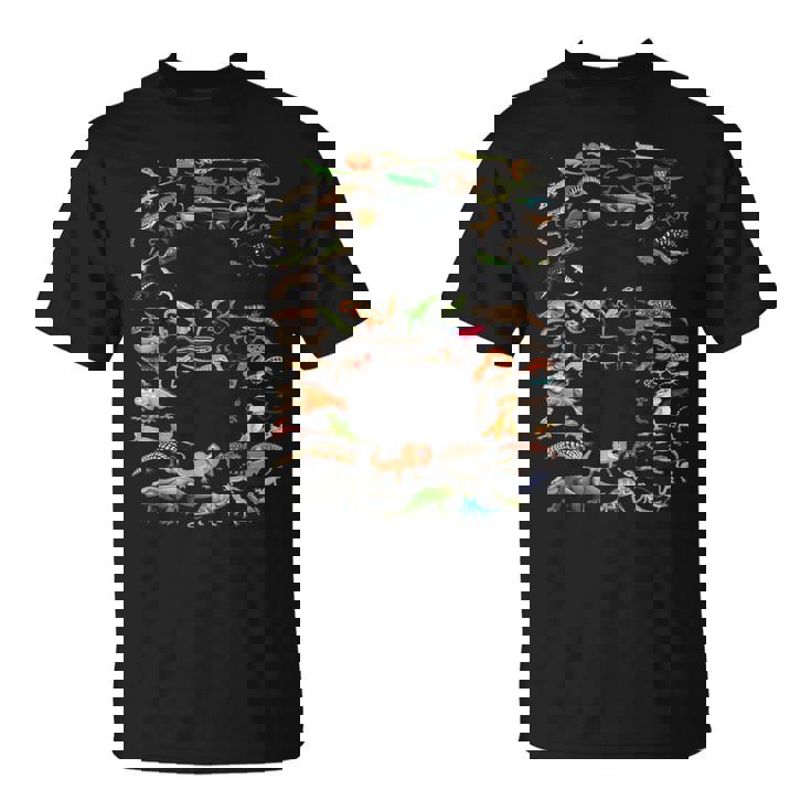 6 Years Old 6Th Birthday Lizards Reptiles Figures Number T-Shirt