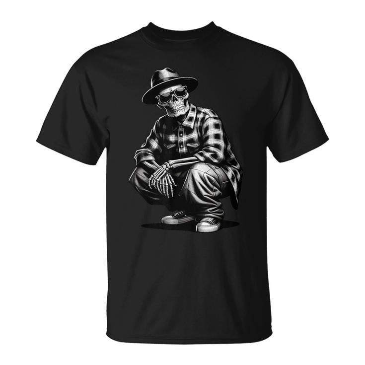 90S Cholo Chicano Homie Cool Mexican Gangster Skeleton Skull T-Shirt