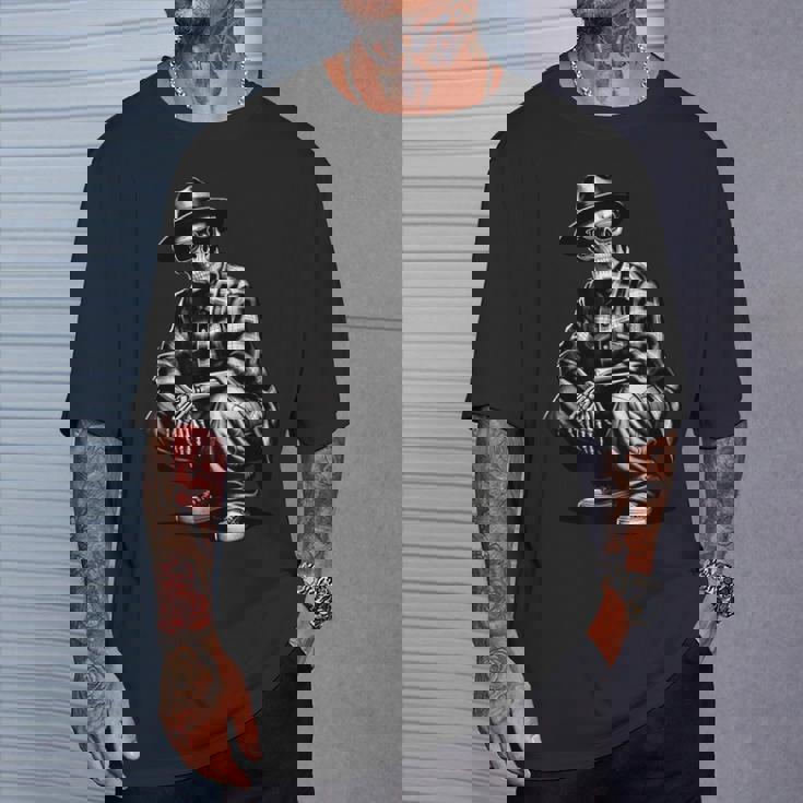 90S Cholo Chicano Homie Cool Mexican Gangster Skeleton Skull T-Shirt