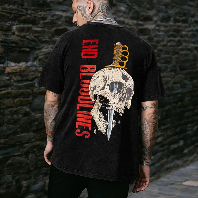 END BLOODLINES Dagger&Skull Print Men's T-shirt