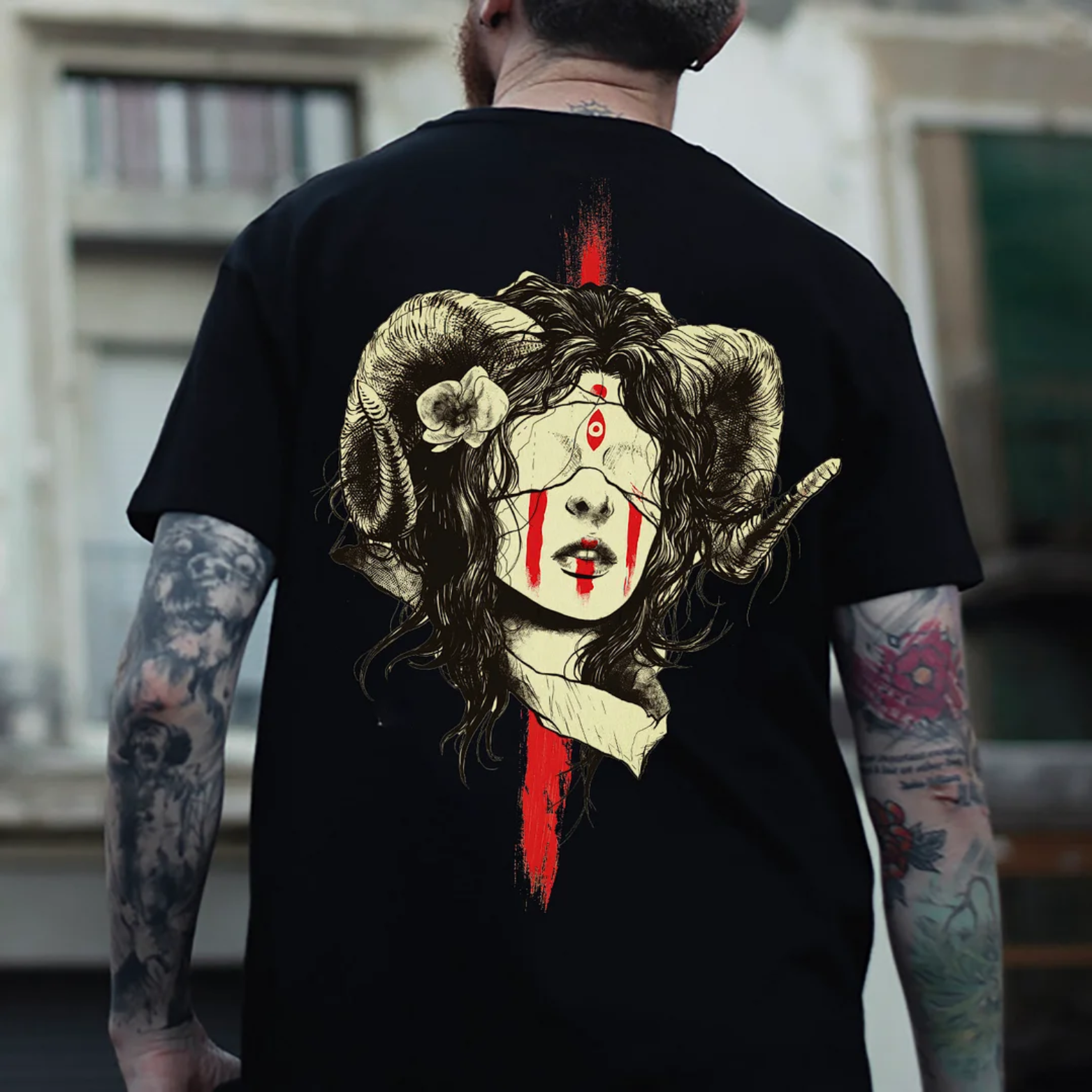 A Blindfolded Lady Hopeless White Print T-shirt