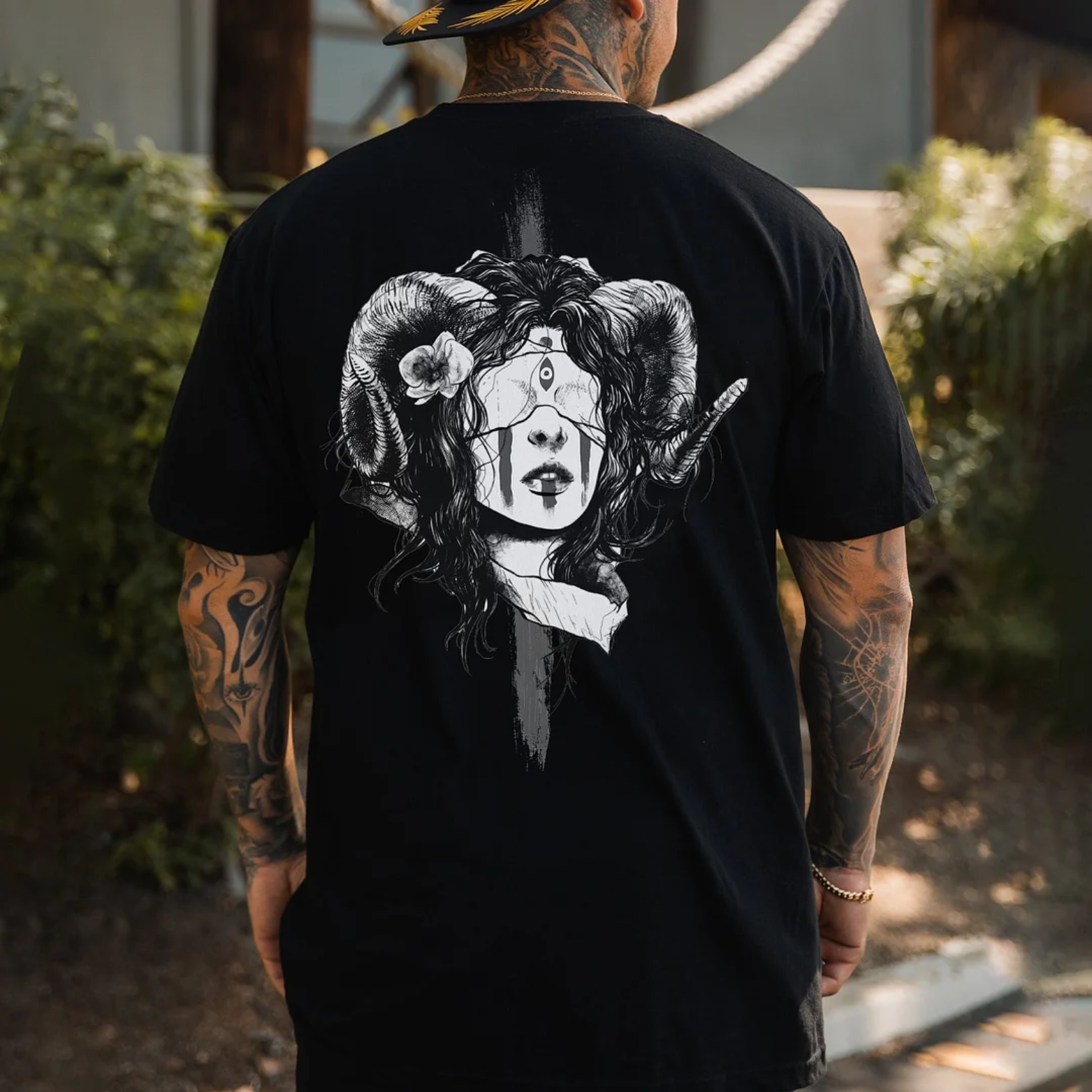 A Blindfolded Lady Hopeless White Print T-shirt