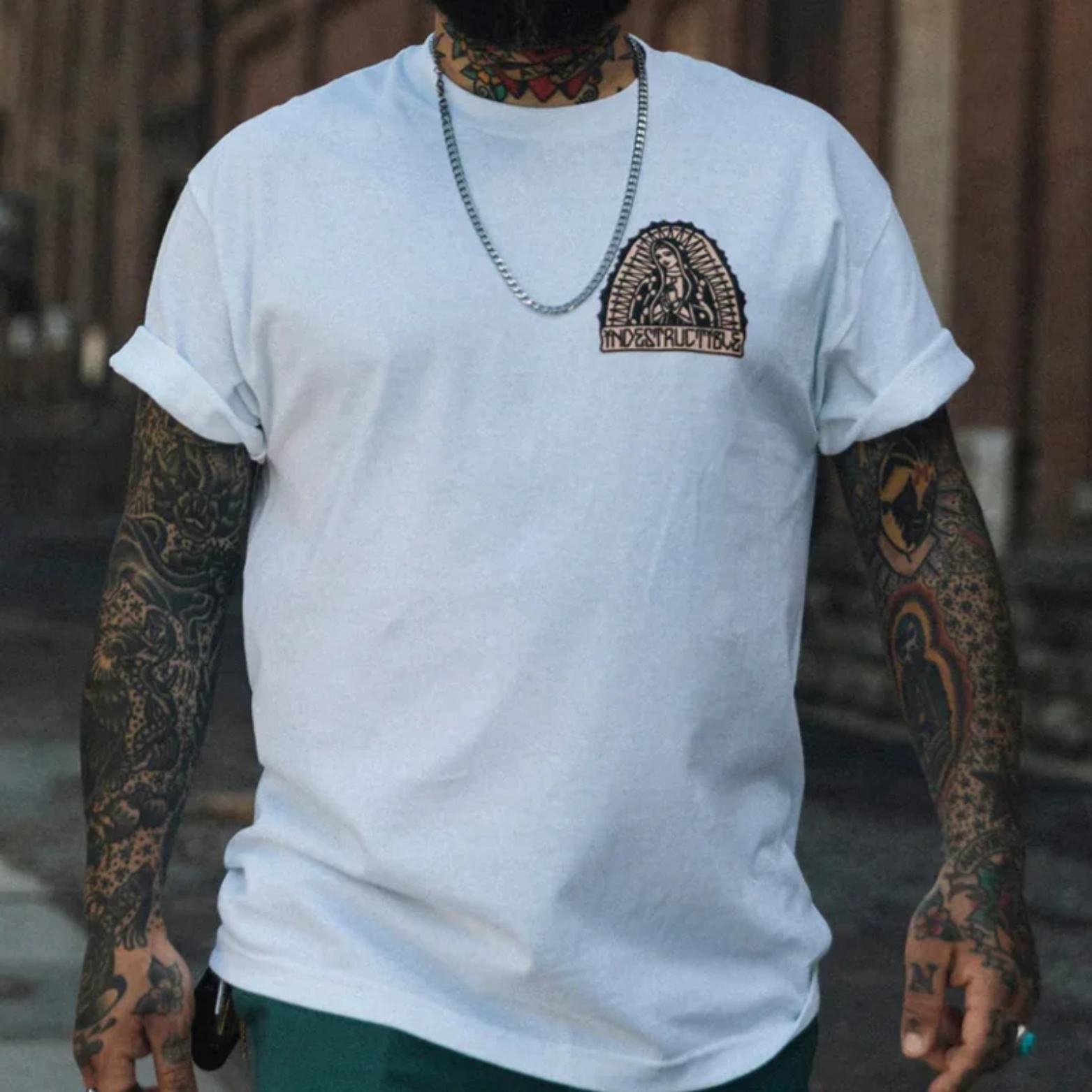 Goddess Praying Letter Vintage Style Graphic Black Print T-shirt