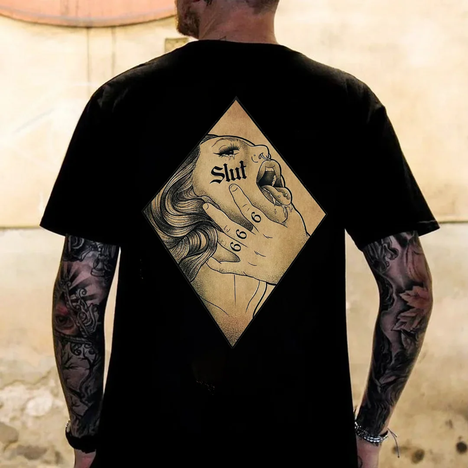 SLUT Dirty Posture Print Men's T-shirt