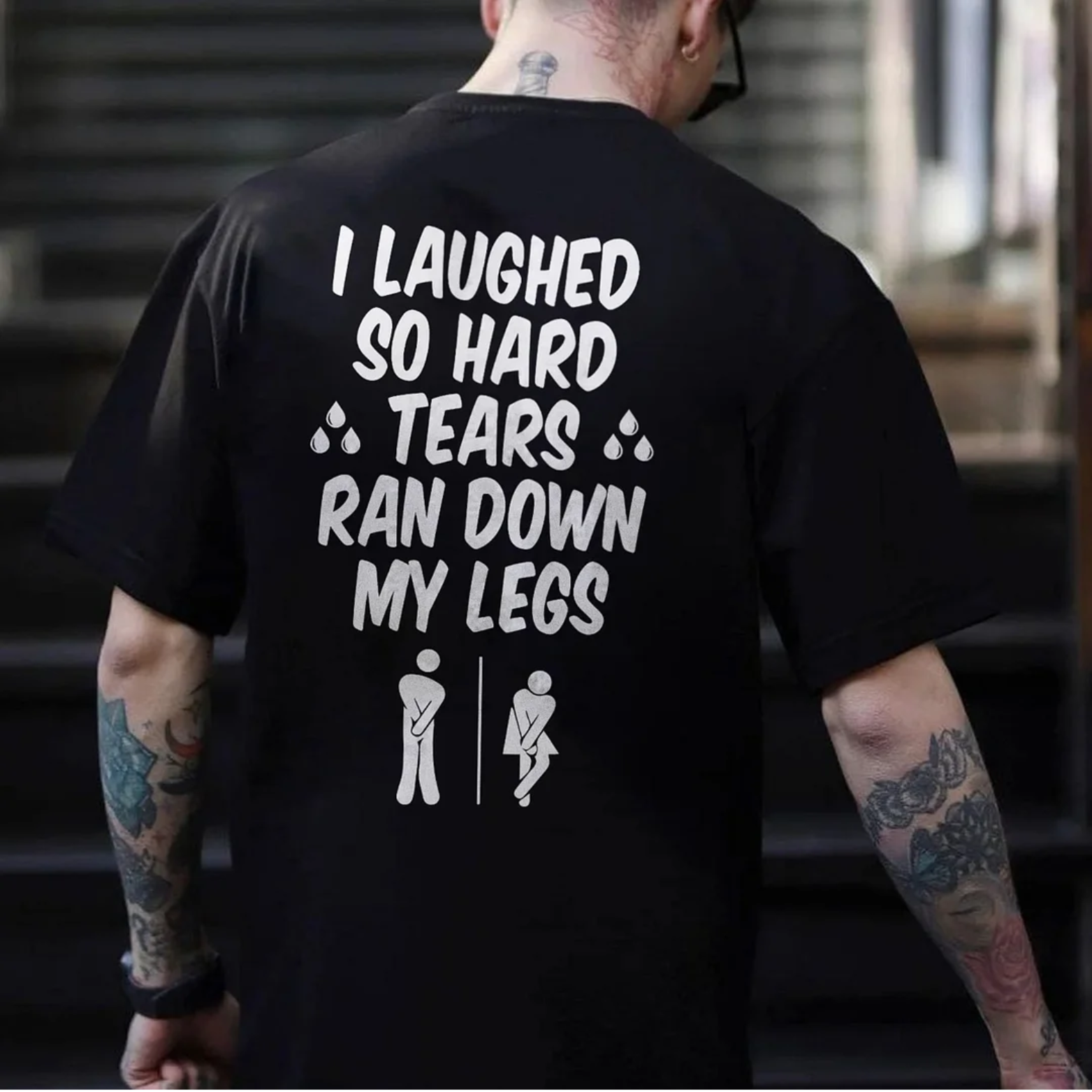 I Laughed So Hard Tears Ran Down My Legs Print Men's T-shirt