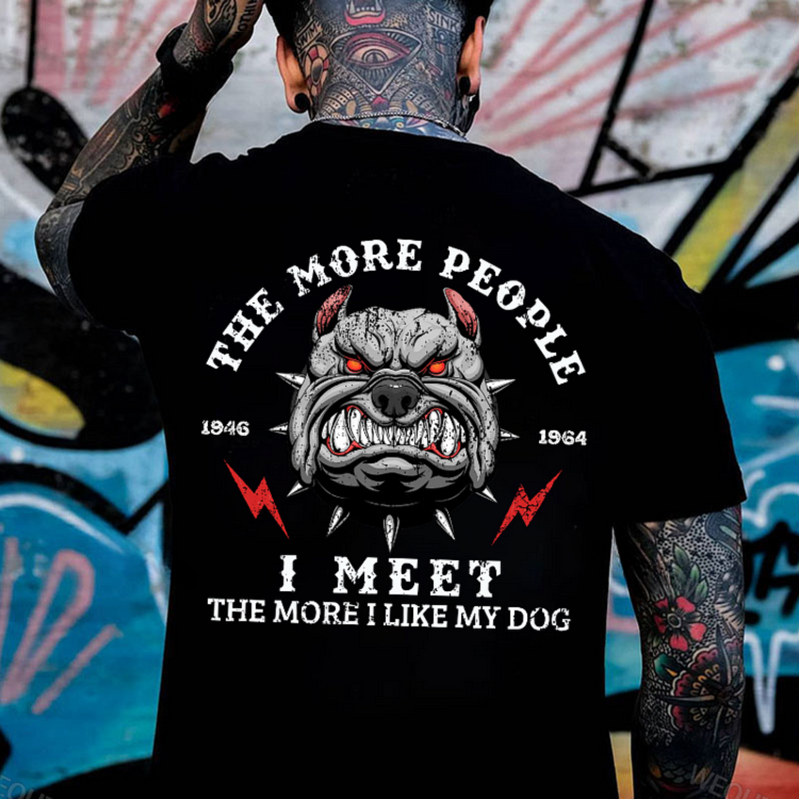 Boomer 2 Side T-shirt,The More People I Meet The More I Like My Dog Print T-Shirt