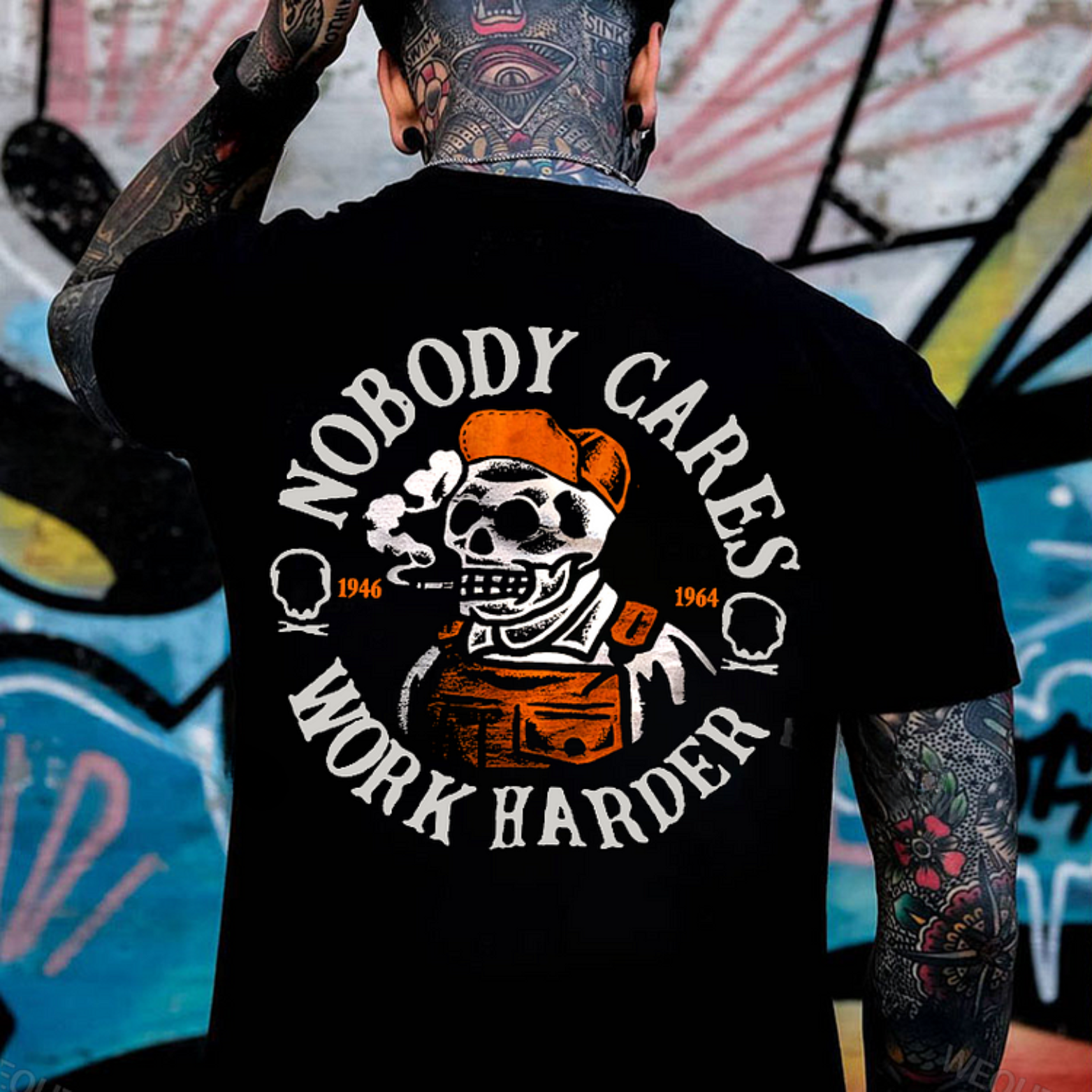 Baby Boomer 2 Side T-shirt, Nobody Cares Work Harder Print T-Shirt