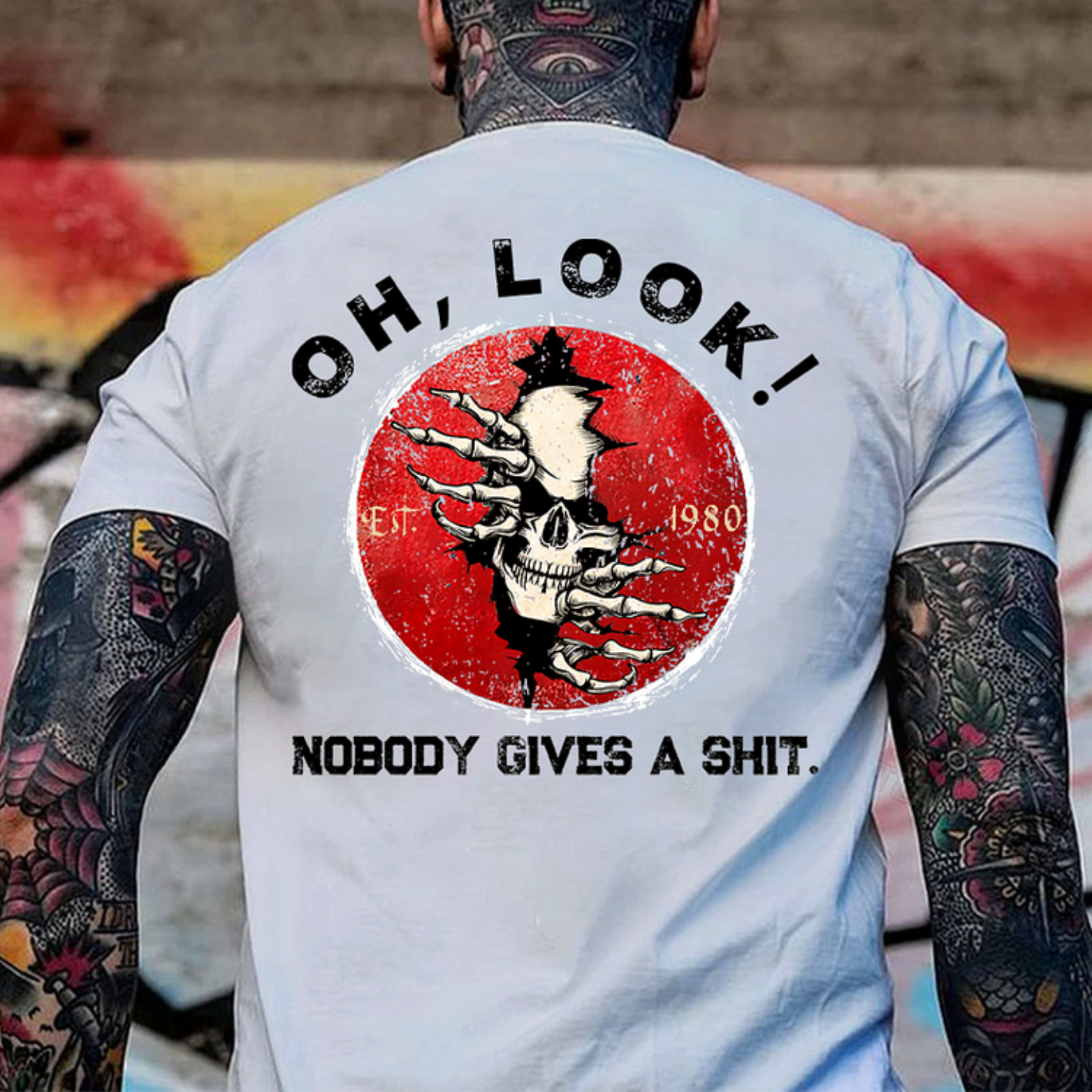 Generation X 2 Side T-shirt, Oh Look Nobody Gives A Shit Print T-Shirt