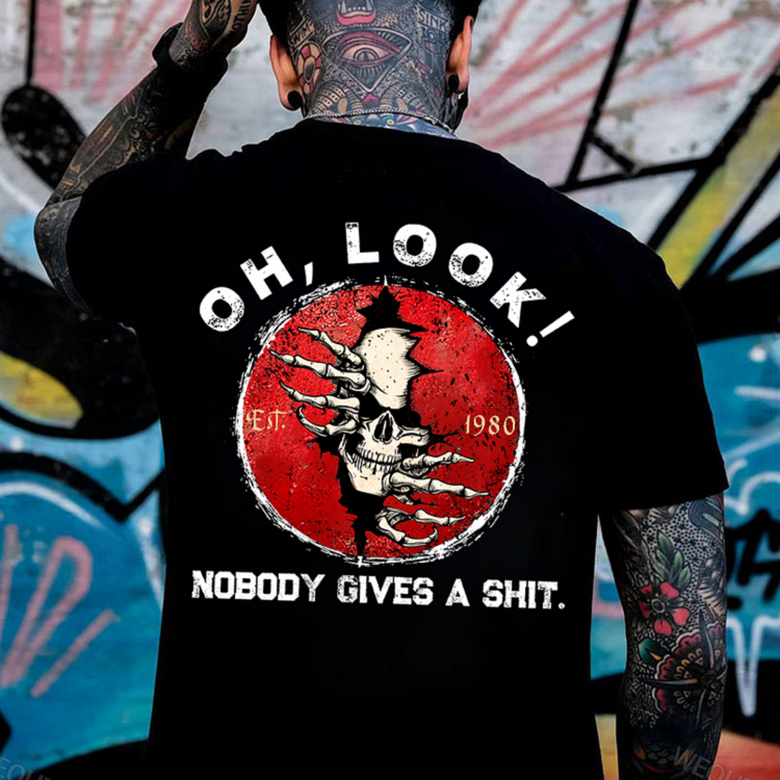 Generation X 2 Side T-shirt, Oh Look Nobody Gives A Shit Print T-Shirt