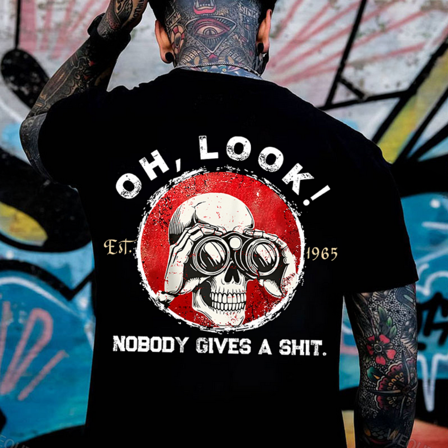 Generation X 2 Side T-shirt, Oh Look Nobody Gives A Shit Print T-Shirt