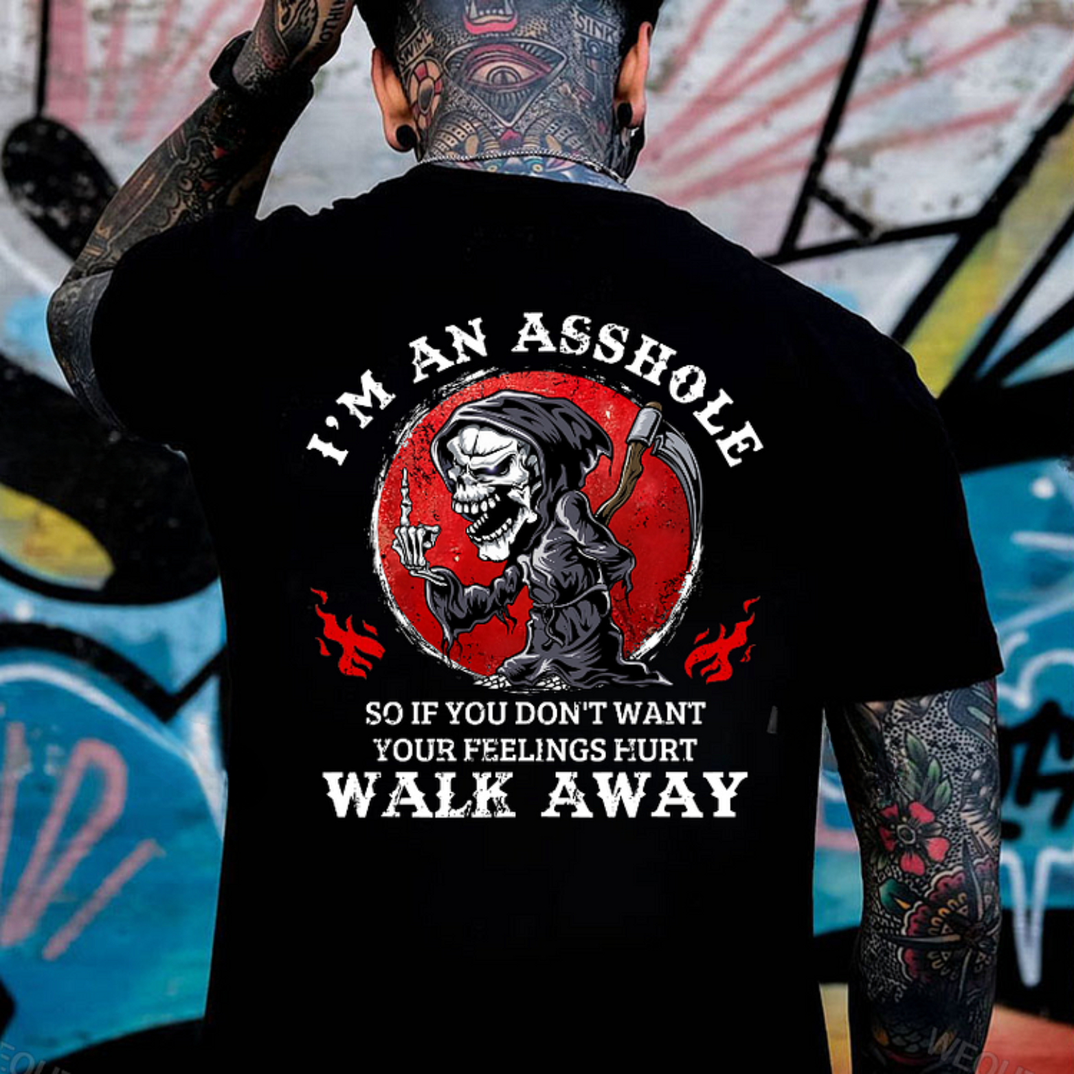 I'm An Asshole Walk Away Print T-Shirt