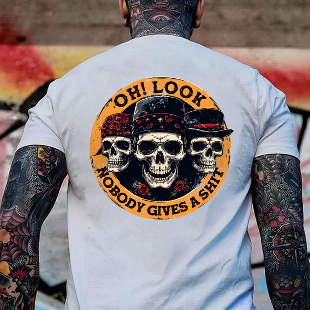 Oh,Look! Nobody Gives A Shit Print T-Shirt