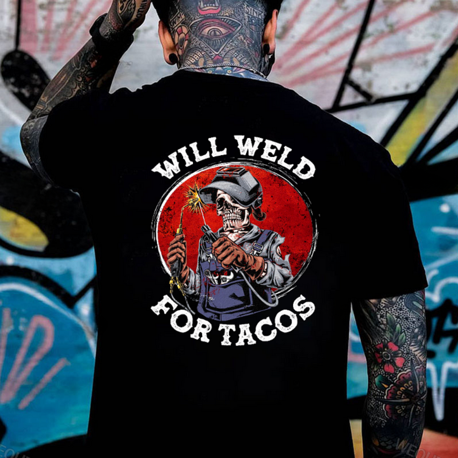 Will Weld For Tacos Print T-Shirt