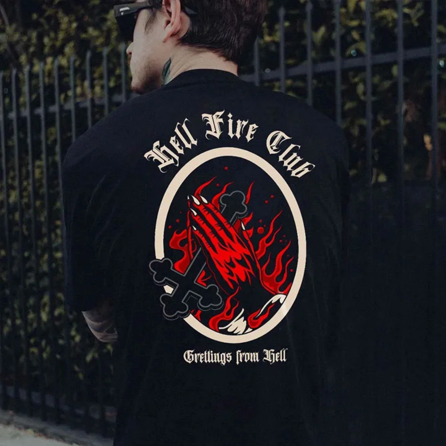 HELL FIRE CLUB Devil Black Print T-Shirt