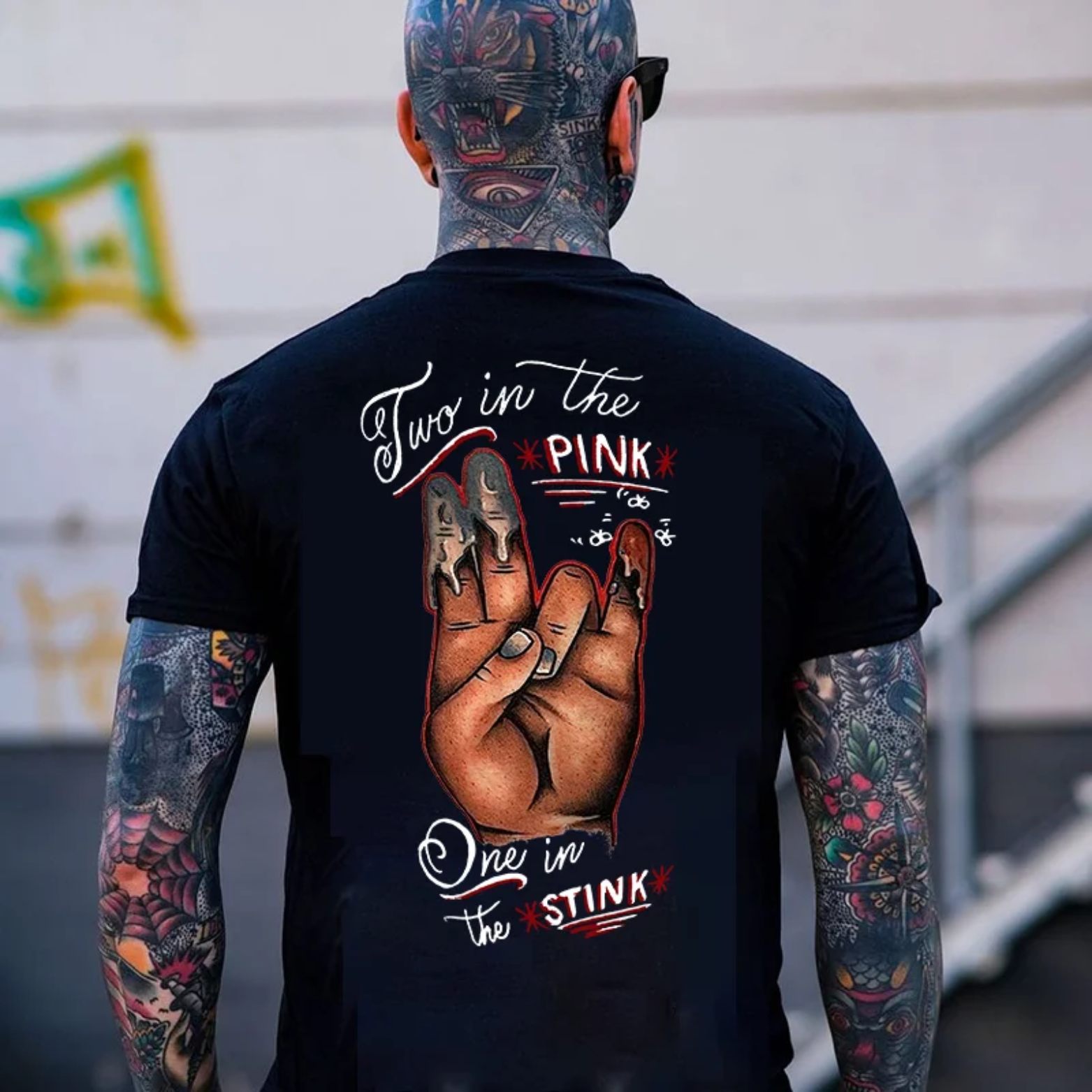 TWO IN THE PINK, ONE IN THE STINK Sexy Letter Print T-shirt