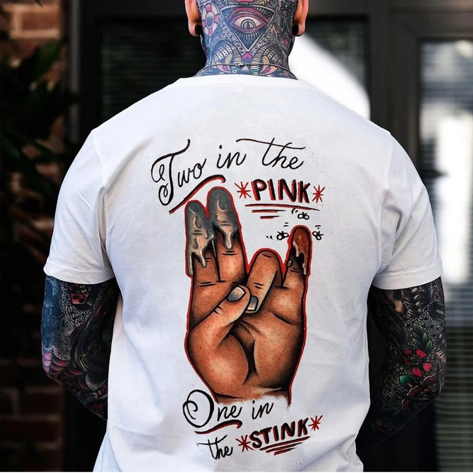 TWO IN THE PINK, ONE IN THE STINK Sexy Letter Print T-shirt