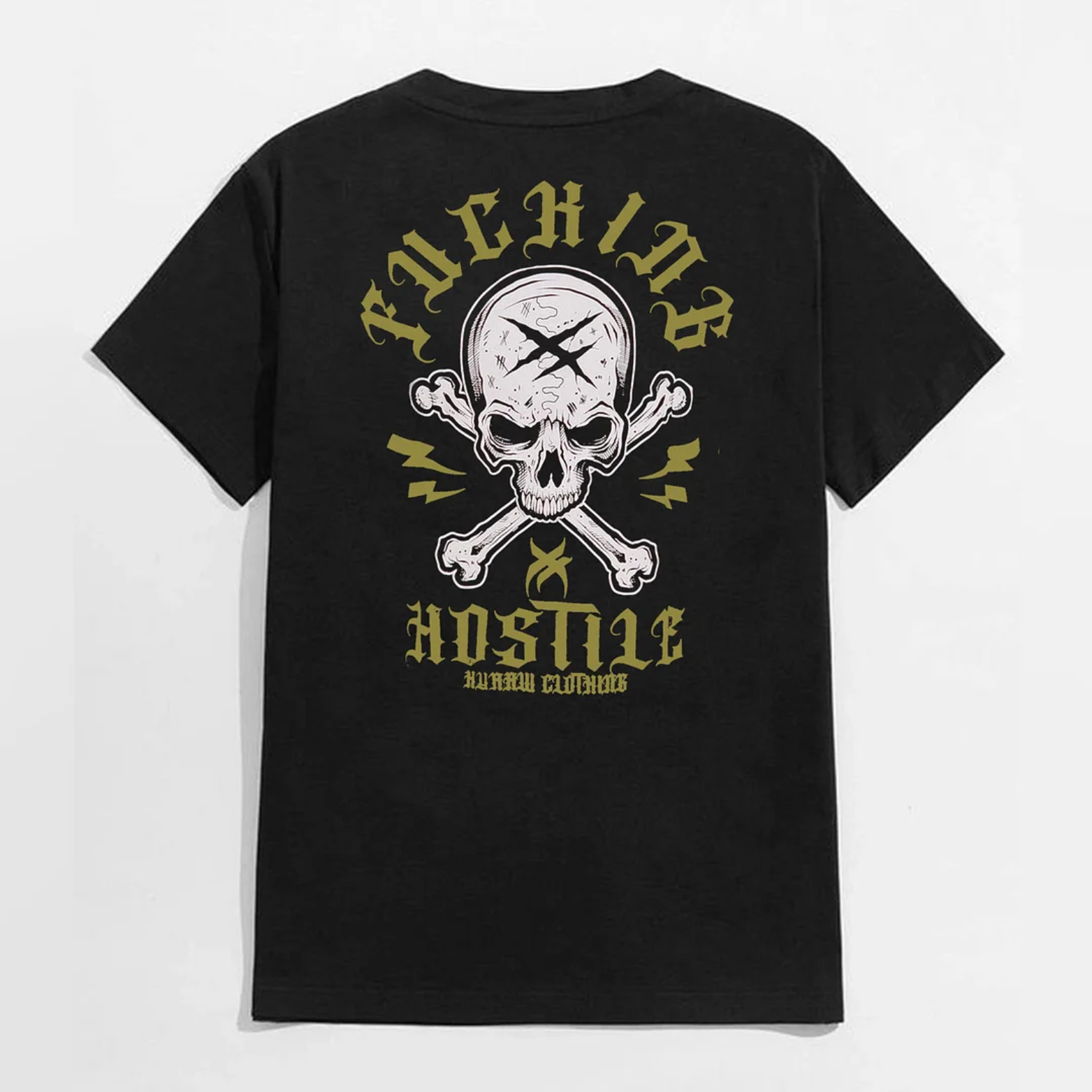 FUCKING HOSTILE HUMAN CLOTHING Letter Graphic Black Print T-shirt