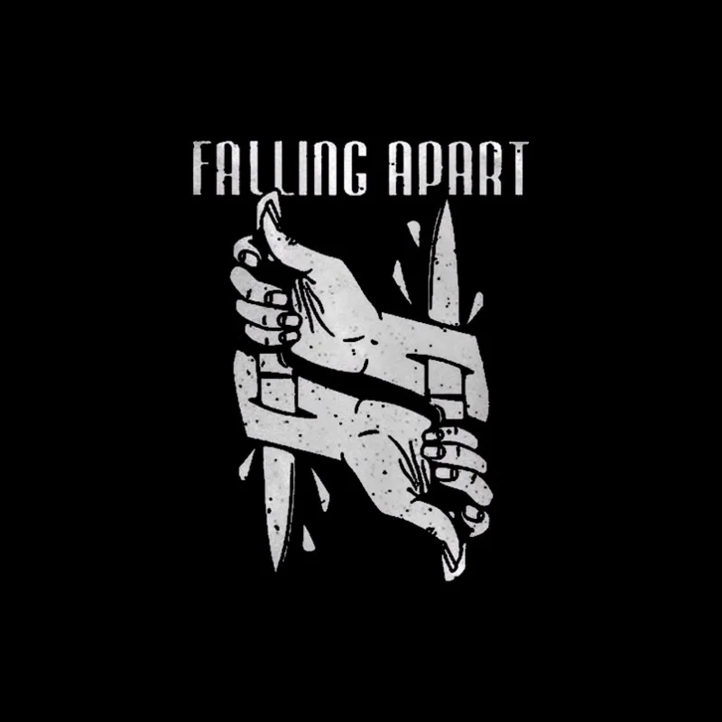 FALLING APART Stab Each Other Casual Letter Black Print T-shirt