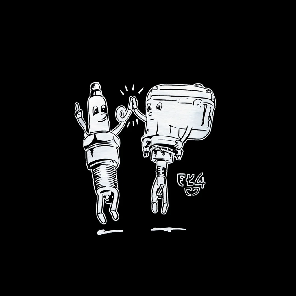 Motorcycle Items Cartoon Effect Graphic Causal Black Print Sweatshirt