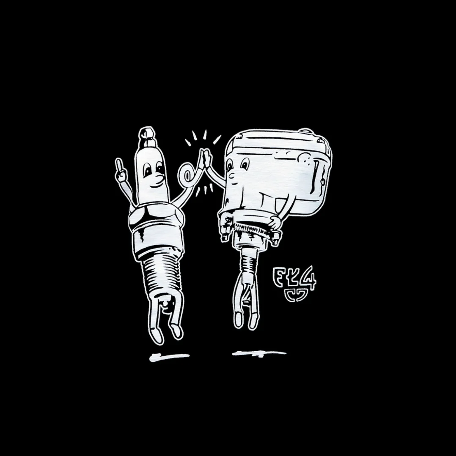 Motorcycle Items Cartoon Effect Graphic Causal Black Print Sweatshirt