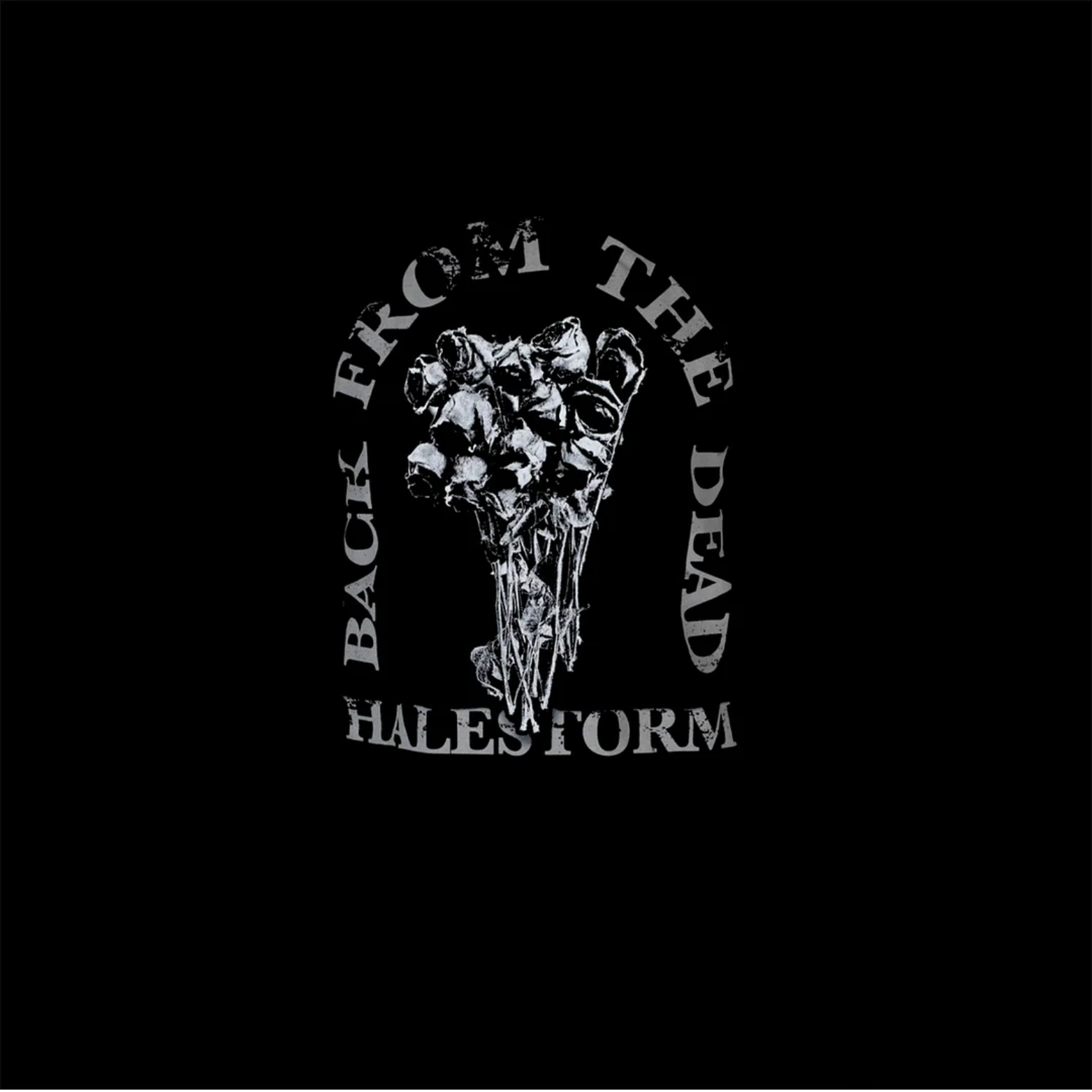 BACK FROM THE DEAD Withered Roses Black Print T-Shirt