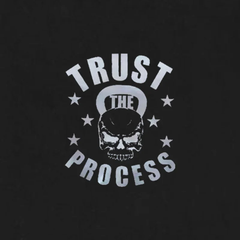 TRUST THE PROCESS Skull Casual Graphic Black Print T-shirt