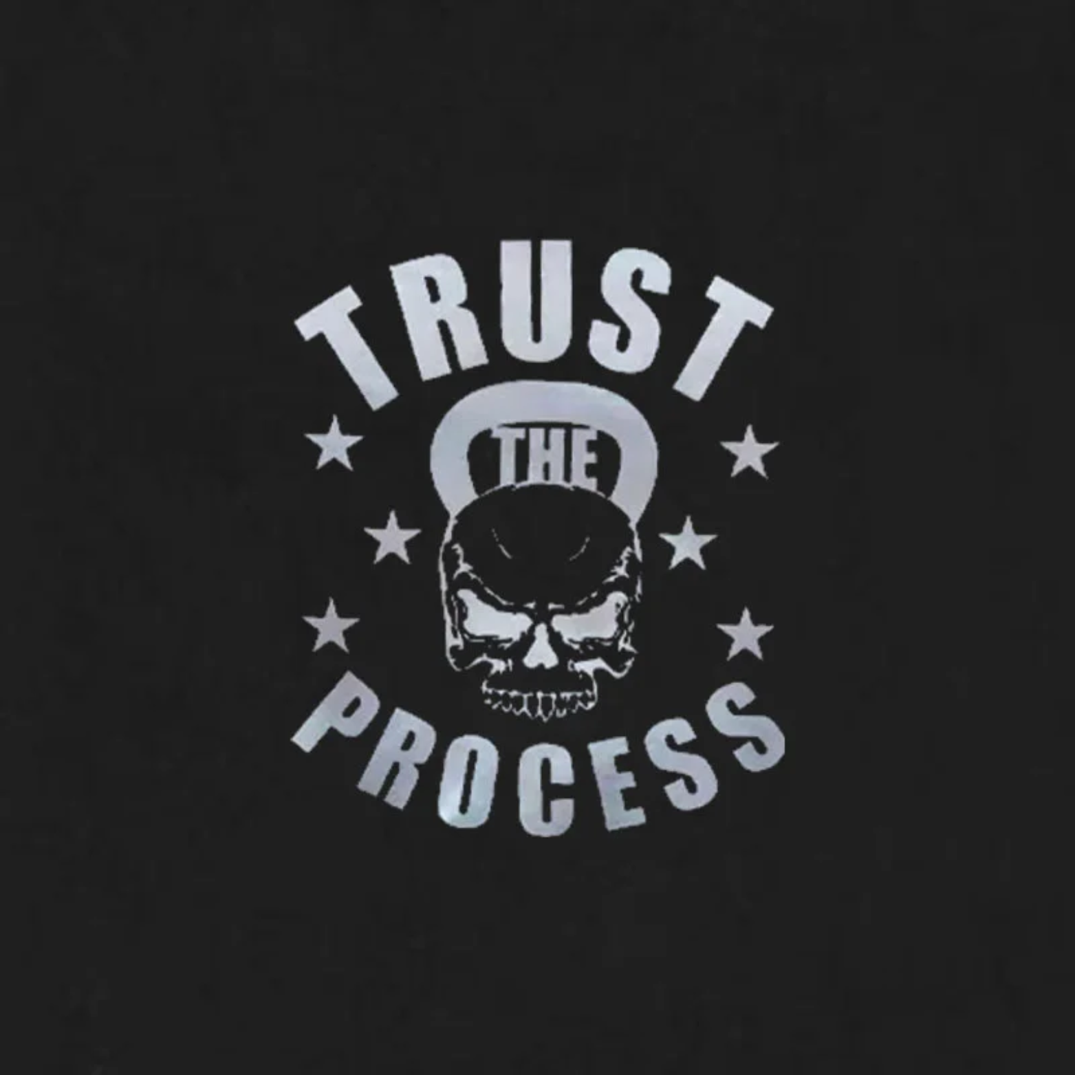 TRUST THE PROCESS Skull Casual Graphic Black Print T-shirt