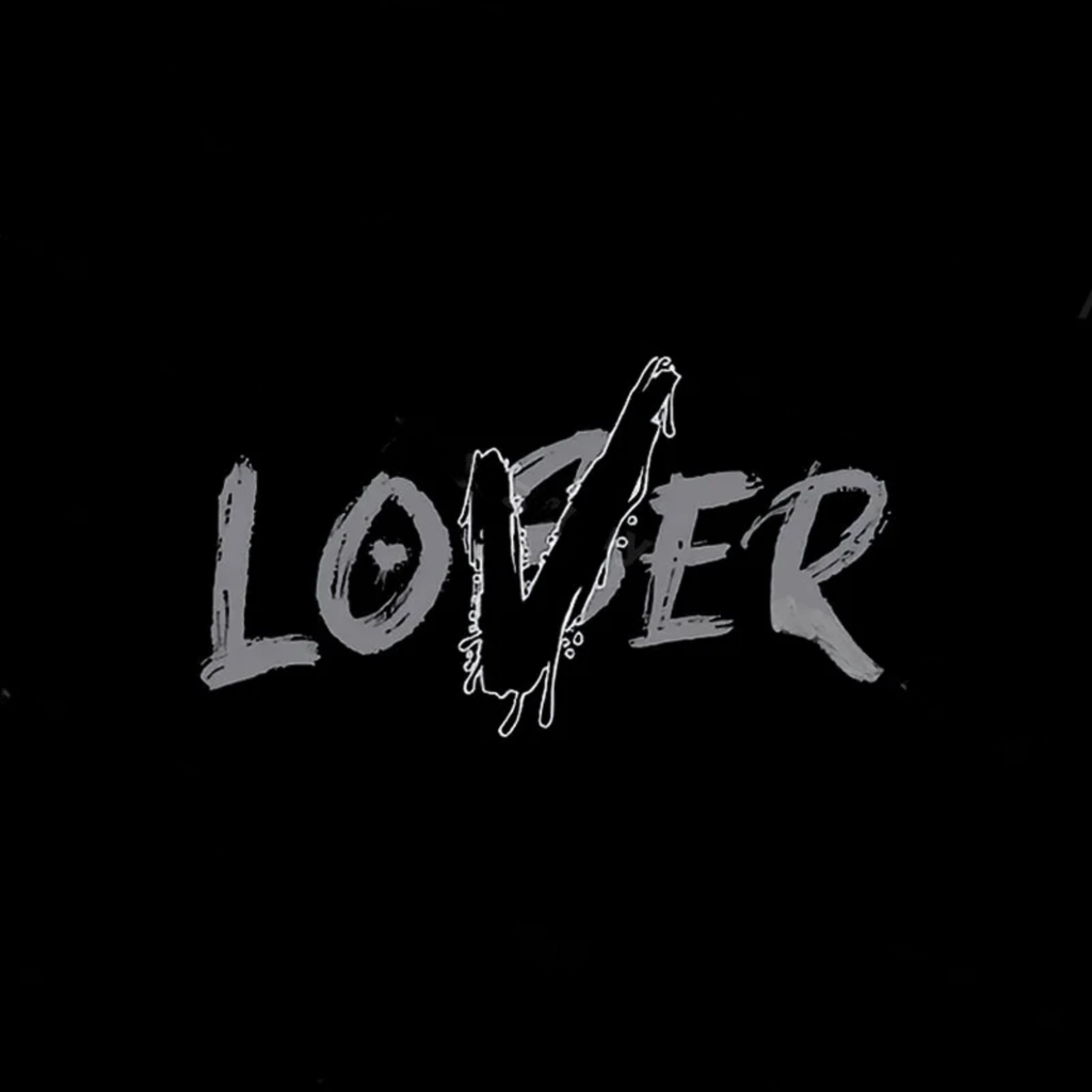 LOVER Letter Graphic Casual Black Print T-shirt