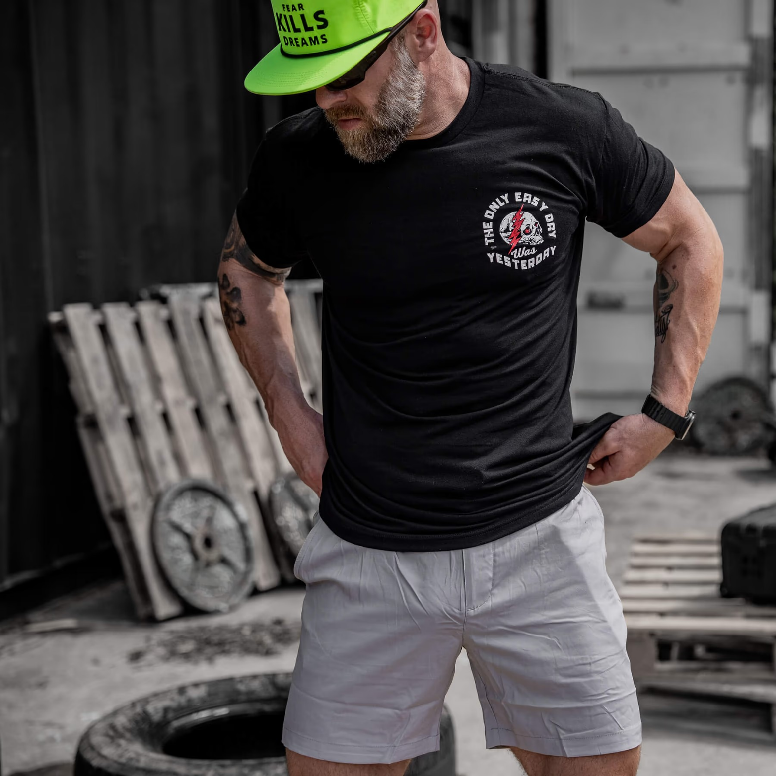 Only Easy Day Was Yesterday Skull Men's T-Shirt