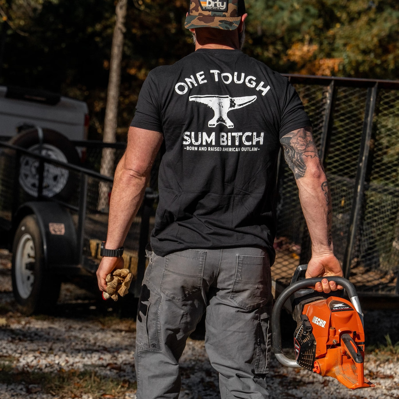 One Tough Sum Born and Raised American Outlaw Men's T-Shirt