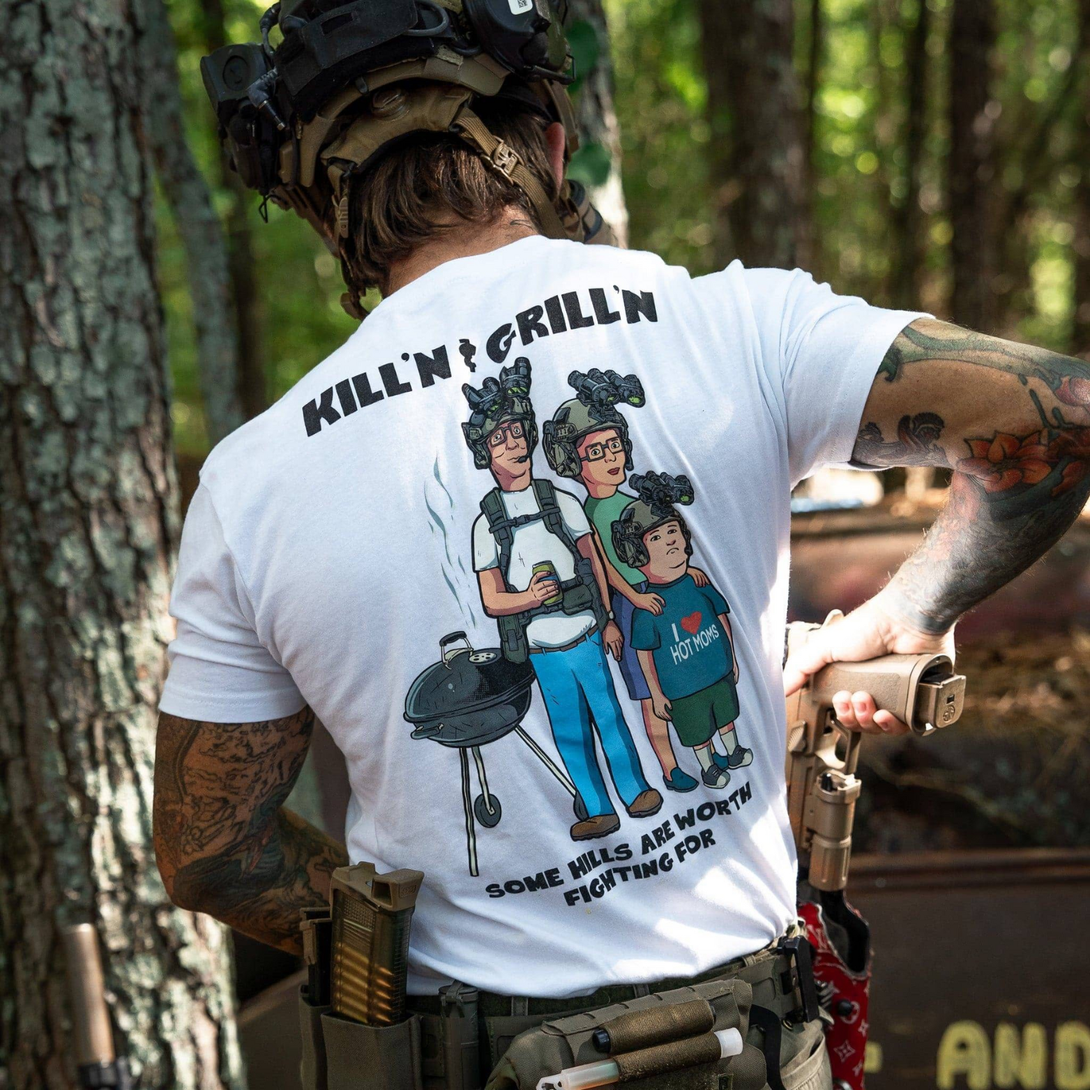 Kill'n & Grill'n | Some Hills Are Worth Fighting For Men's T-Shirt