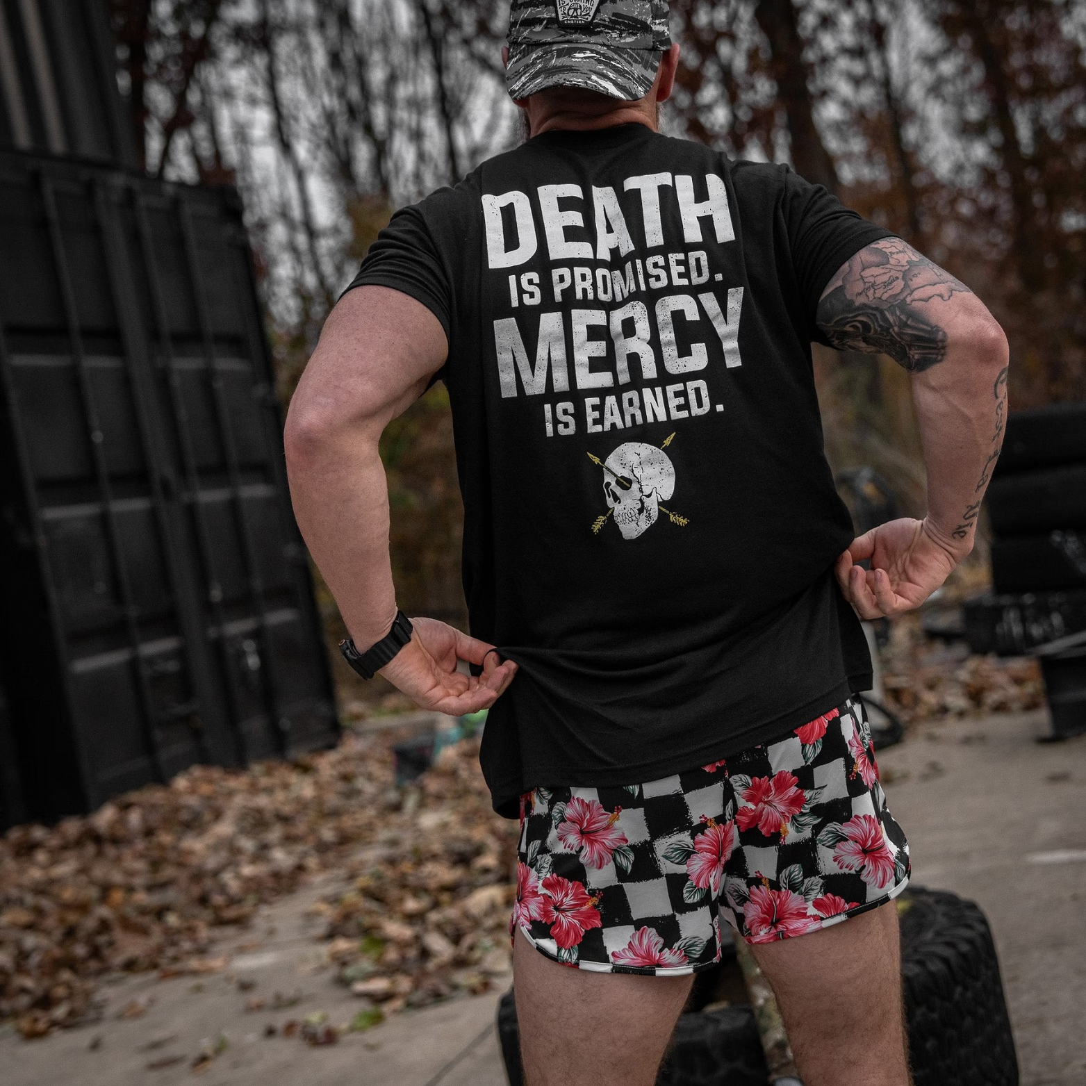 Death Is Promised. Mercy Is Earned Men's T-Shirt