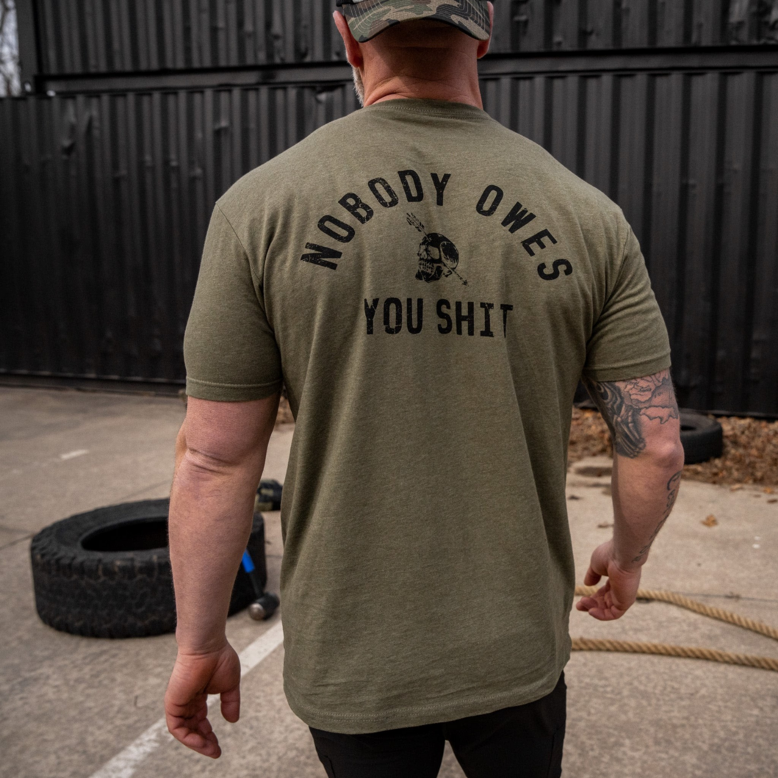 Nobody Owes You Shit Skull Men's T-Shirt