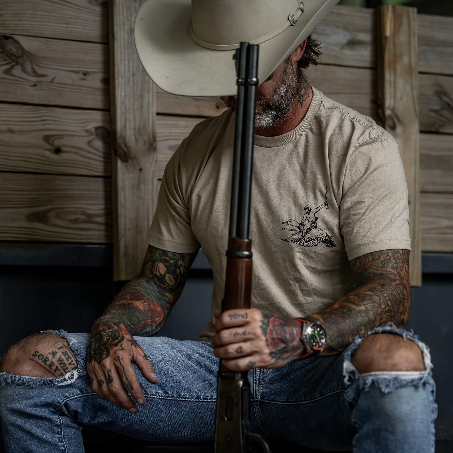Live Dirty. Die Cowboy Men's T-Shirt