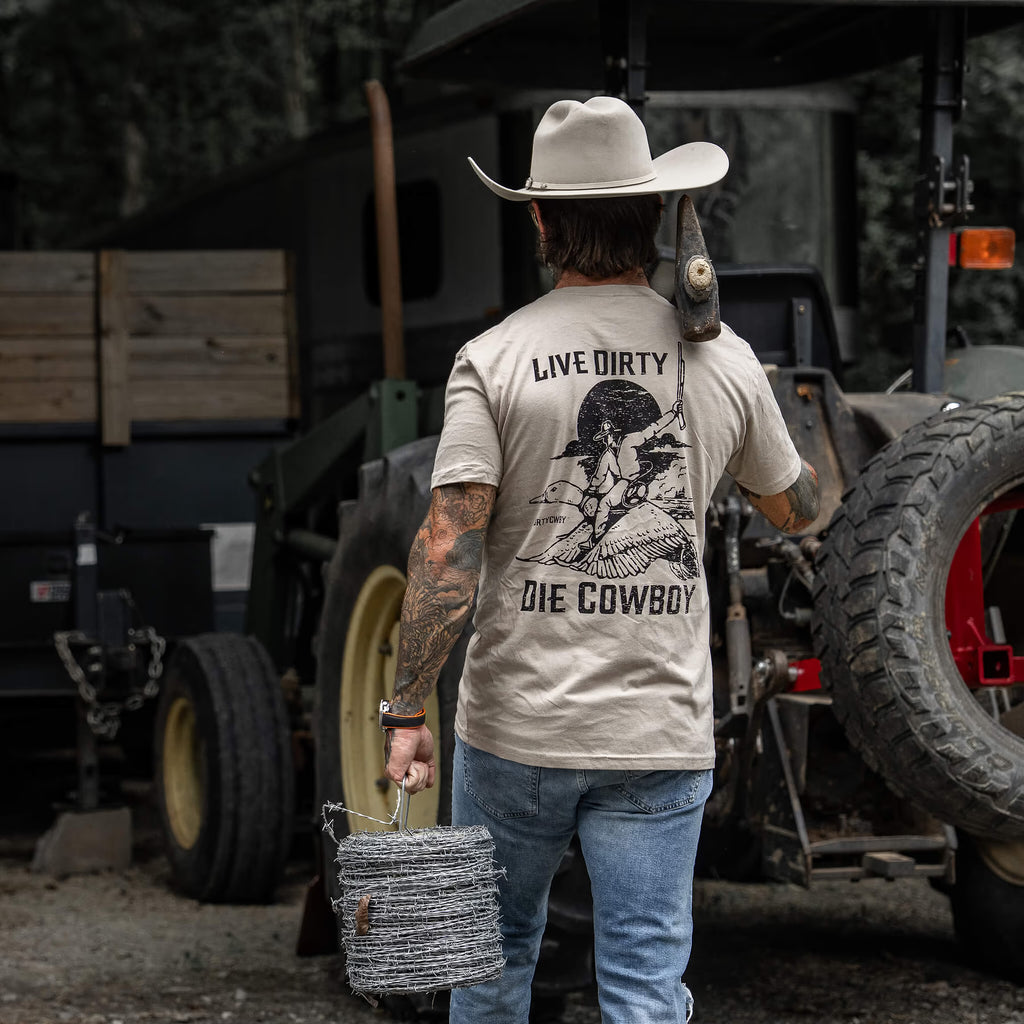 Live Dirty. Die Cowboy Men's T-Shirt